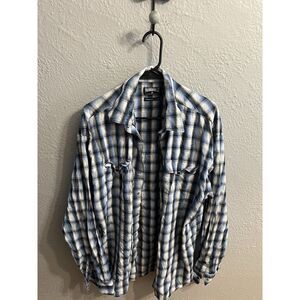 Panhandle Slim Men Plaid Shirt Pearl Snap Long Sleeve Size‎ XLT